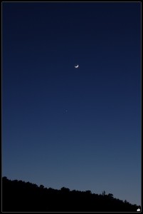 Le soir venu, conjonction entre la Lune et Jupiter